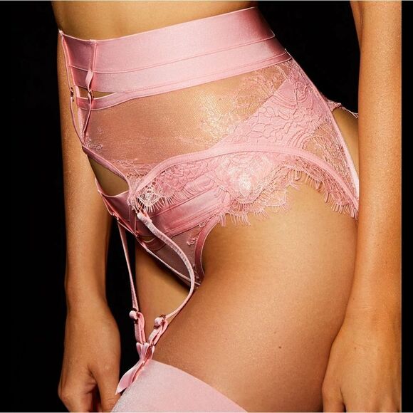 Honey Birdette Belinda Pink Garter Belt - M - Picture 9 of 15